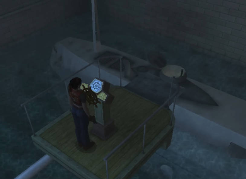 Ein Screenshot vom nervigen U-Boot in Resident Evil Code: Veronica aus dem Jahr 2000.
